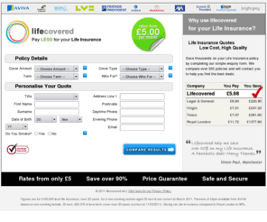 lifecovered.net: Life Insurance Quote - Save Money on Low Cost Life Insurance - Free Quotations
        - Policies starting from £5.00 per month
