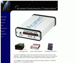 acumeninstruments.com: RS-232 Serial Data Recorders and Serial Data Loggers
Serial data recorder and RS-232 data logger manufacturer