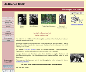 berlin-juedisch.de: Jewish Berlin Tours
ein vielfältiges Informationsangebot zur jüdischen Geschichte, Kultur und zum jüdischen Leben in Berlin heute