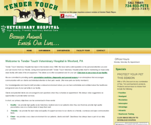 tendertouchvethosp.com: Wexford, PA - Vet Hospital - Tender Touch Veterinary Hospital
Tender Touch Veterinary Hospital in Wexford, PA is committed to providing quality preventative medicine, diagnostic and general surgery for dogs and cats in an atmosphere that encourages communication with our clients and individual attention to their pets needs. (We know pets are family members!)