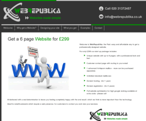 webrepublika.co.uk: Web Republika: Websites made simple
Web design for small business's, five pages for £299, based in Wallington, Surrey. 