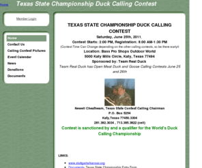 texasstateduckcallingcontest.com: Home - Texas State Championship Duck Calling Contest
Provide the best quality calling contest and prizes for the contestants.