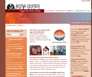 atmacenter.com: Atma Center - Satyananda Yoga
Atma Center is Cleveland's leading yoga and holistic health center, founded to help integrate the physical, emotional, intellectual, and spiritual aspects of health.  It is the North American hub for Satyananda Yoga.