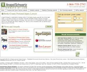 berks-county-lawyer.com: Personal Injury Attorneys - Berks County Lawyer PA Personal Injury Lawyers - Berks County Lawyer Law Firm - Anapol Schwartz
Berks County Lawyer Personal Injury Lawyers Attorneys Anapol Schwartz have been helping injured victims in Berks County PA for more than a quarter century. 