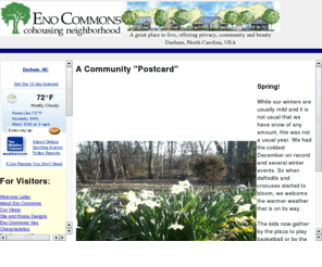 enocommons.org: Eno Commons Cohousing
Eno Commons Cohousing is an intentional community in Durham, NC. We are part of a larger Cohousing movement in the USA.