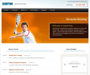 go-insite.com: GameTime - Online Court Bookings and Reservations - Tennis Squash Badminton
GameTime specializes in online bookings and reservations for racquet & fitness club.