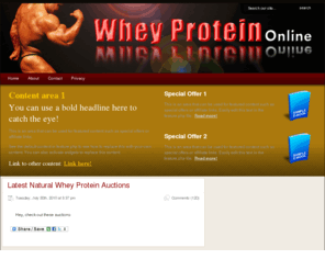 whey-protein-online.com: Whey Protein Online - Protein Powders, Protein Supplements, Amino Acids and lots more
whey protein blog discussing side effects,benefits and general protein supplementation