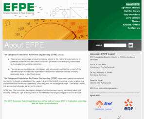 efpe.org: EFPE - About EFPE - (European Foundation for Power Engineering)
EFPE - The European Foundation for Power Engineering