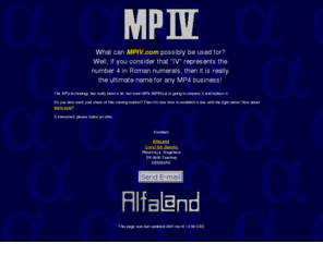 mpiv.com: Welcome to MPIV!
MP4 products. Domain names for sale.