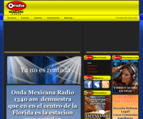 ondamexicanaradio.com: Onda Mexicana Radio Orlando Florida
Ondamexicanaradio , líder en radiodifusión en el estado de la Florida, programación más variada actual y original de Orlando.