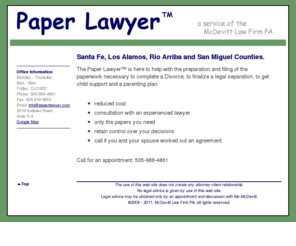 paperlawyer.com: Paper Lawyer | McDevitt Law Firm PA
McDevitt Law Firm provides a wide range of services focusing on domestic law.