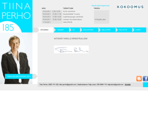 tiinaperho.com: Tiina Perho | Etusivu
   TIINASTA SANOTTUA "Tiina on pitkään toiminut Brysselissä, jossa hän on erikoistunut ja keskittynyt etenkin maatalousvaliokunnan asioihin. 