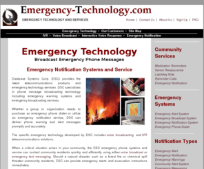 emergency-technology.com: Emergency Technology Systems - Emergency Notification System Delivering Emergency Phone Alerts
Emergency technology systems deliver emergency notification messages using voice broadcasting phone systems.