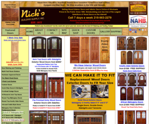 nicksbuilding.com: Interior Doors, Wood Doors, Wood Interior Doors and Wood Garage Doors
interior wood doors, exterior wood doors, wood overhead garage doors, mahogany exterior wood doors, mahogany interior wood doors, knotty alder wood doors, rustic knotty alder wood interior doors, french interior doors, custom made wood doors, wood clearance doors, patio doors