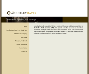 adderleydavis.com: Adderley Davis, financial services - Home
Adderley Davis & Associates Ltd is a registered financial and business advisor in the United Arab Emirates (UAE).