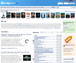 bl-uray.com: Blu-ray, Blu-ray Movies, Blu-ray Players, Blu-ray Reviews
Everything about Blu-ray Disc. Blu-ray reviews, releases, news, guides and forums covering Blu-ray movies, players, recorders, drives, media, software and much more.