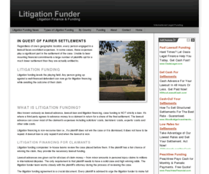 litigationfunders.com: Litigation Funder business legal financing commercial litigation and third party funders
A Litigation Funder is where a party who is not the claimant to an action agrees to cover all or some of the costs in return for a share of the proceeds of the actions.