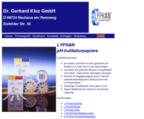 lyphan.de: Dr. Gerhard Kloz GmbH - LYPHAN pH-Indikatorpapiere
LYPHAN pH - Indikatorpapiere