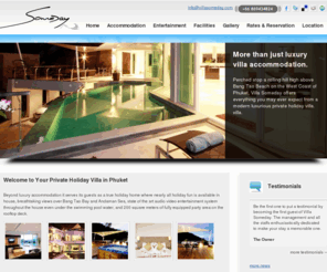 villasomeday.com: Villa Someday - Phuket Holiday Villa
Find true villa holiday experience at Villa Someday. More than luxury accommodation, it provides you everything you may ever want in a holiday.