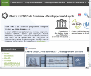 developpement-durable-bordeaux.org: Chaire Unesco de Bordeaux
Formation et recherche pour le développement durable.