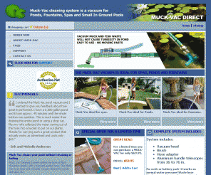 muckvacdirect.com: Odyssey Systems Muck-Vac Cleaning System is a vacuum for Ponds - Koi ponds - Fountains - Spas - Small Pools
Odyssey Systems Muck-Vac Cleaning System is a vacuum for  Ponds - Fountains - Spas - Small Pools - Kiddie Pools