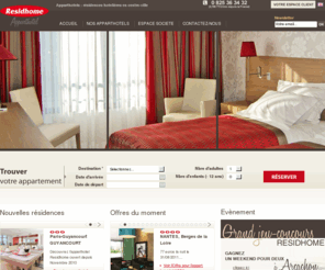 residehome.net: Residhome Apparthotel - Rsidences hotelires, aparthotels, hotel
Residhome : Rsidence d'affaires et de tourisme en France - sminaires, voyages d'affaires, salons professionnels...