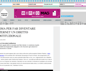 internetcostituzione.it: Wired mag: dalla carta al web - Wired.it
Su Wired mag trovi tutti gli articoli dell'archivio di Wired Italia gratis. L'editoriale del direttore e i backstage dei servizi principali del giornale.