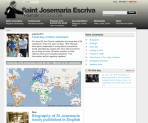 saintjosephmaria.com: Josemaria Escriva. Founder of Opus Dei -
Opus Dei founder St Josemaria Escriva, his life day by day, teachings on holiness, apostolate, laity, Catholic Church. Testimonies from Opus Dei members