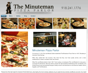 theminutemanpizzaparlor.com: Minuteman Pizza Parlor
Prattville Oklahoma’s Minuteman Pizza located South of Sand Springs offers the best pizza, salad, garlic bread, and lasagna around. Prattville’s oldest pizza restaurant, Minuteman Pizza has incredible pizza including pepperoni pizza, sausage pizza and gourmet pizza.