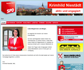 krimhild-fischer.de: Krimhild Niestädt, MdL (SPD)
Hier finden Sie alle Informationen rund um meine Person sowie Informationen zu meiner politischen Arbeit im Landtag von Sachsen-Anhalt und vor Ort in meinem Wahlkreis.