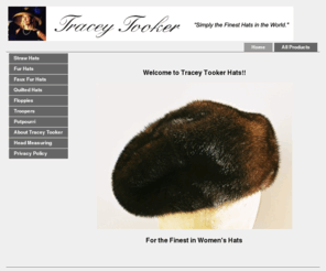 hatsbytraceytooker.com: Tracey Tooker Hats
Welcome to Tracey Tooker's iStore!! For the Finest in Women's Hats. Simply the Finest Hats in the World.