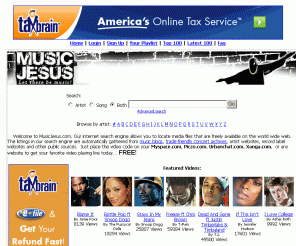 musicjesus.com: MusicJesus.com - Free music video codes for Myspace.com, Geocities.com, Blackplanet.com, Asianavenue.com, MiGente.com, PeopleFromGuam.com or any website
Over 20,000 Free Music Video Codes For MySpace, Xanga, Or AnyWebsite.  Fast, Free And Easy!
