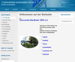 tvhardheim.de: Turnverein Hardheim 1895 e.V.
Präsentation des Vereins und seiner Abteilungen Fußball, Handball, Turnen, Leichtathletik, Tischtennis und Volleyball.