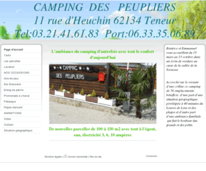 camping-des-peupliers.com: Camping des peuliers à Teneur - camping des peupliers teneur
Le camping des peupliers se trouve dans une zone touristique en plein developpement nicher sur une coline à deux pas de le mer