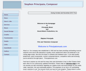 principatomusic.com: Stephen Principato  Composer
Original Music, Steve, Principato, Stephen, Sound Design,Compose,Composer, Demo,Sound Music Productions, Sound Music Productions Incorporated, Sound Music, Music Productions, Sound Music, 