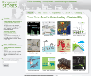 backgroundstories.com: Background Stories - Visual Storytelling to Communicate Sustainability
Graphic design to communicate sustainability through visual information design and data visualization. Including graphics of product life cycles.