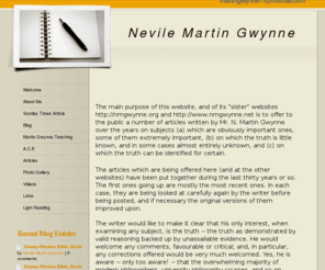 nmgwynne.net: Welcome - Nevile Martin Gwynne
Martin Gwynne is a Retired businessman and lecturer on medicine, philosophy, Latin, classic films and 