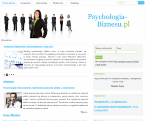 psychologia-biznesu.pl: Psychologia Biznesu
Profesjonalny portal poświęcony zastosowaniom psychologii w biznesie i ekonomii