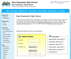 eastgreenwichhighschool.org: East Greenwich High School
East Greenwich High School is a high school website for East Greenwich alumni. East Greenwich High provides school news, reunion and graduation information, alumni listings and more for former students and faculty of EGHS in East Greenwich, Rhode Island