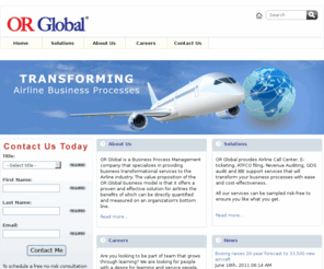 orglobal.com: Transforming Airline Business Processes
OR Global is a Business Process Management company that specializes in providing transformational services to the Airline industry