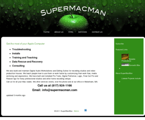 supermacman.com: Super Mac Man - Boston, MA Apple Service - Data Recovery - on-site teaching
Super Mac Man : Your Home for the finest Boston Mac Tech support and design