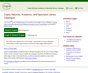 copac.ac.uk: Copac National, Academic, and Specialist Library Catalogue
