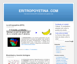 eritropoyetina.com: Eritropoyetina .com
Todo sobre la hormona eritropoyetina (EPO), estimuladora de los glóbulos rojos.