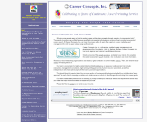 careerconceptsinc.org: Career Concepts Inc.- About US
Career Concepts is a premier full-service career management, development and marketing firm. We have local, regional, national, and international capabilities, resources and affiliates.