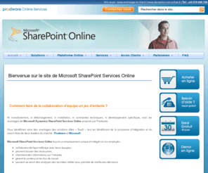 sharepoint-on-demand.fr: Microsoft Sharepoint Online, Bienvenue sur le site de Microsoft SharePoint Services Online
Microsoft SharePoint Online