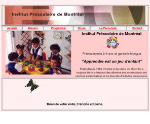 institutprescolaire.com: Prématernelle
Page d'accueil