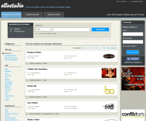 allostudio.es: allostudio : trouvez un studio de musique près de chez vous (studio de répétition et studio d'enregistrement)
Portail des studios de musique en France. Trouvez facilement un studio de répétition ou un studio d'enregistrement près de chez vous.