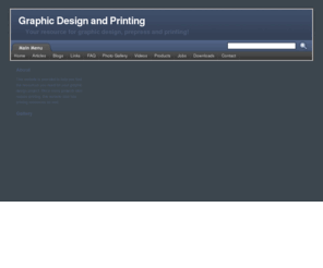 graphicdesignandprinting.com: Graphic Design and Printing - Your resource for graphic design, prepress and printing!
Resources for finding graphic design, pre-press and four-color printing services.