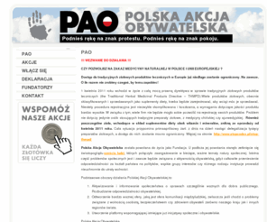 pao.org.pl: Polska Akcja Obywatelska
PAO - stop GMO, wolność naturalnego wyboru,