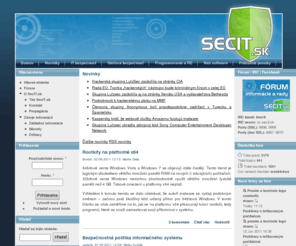 secit.sk: SecIT.sk  | Vírusy, bezpečnosť počítača a operačný systém
Odborné témy a pohľad na zaujímavosti vo svete IT bezpečnosti - novinky, články, testy, recenzie, komentáre, riešenie problémov a poradenstvo.